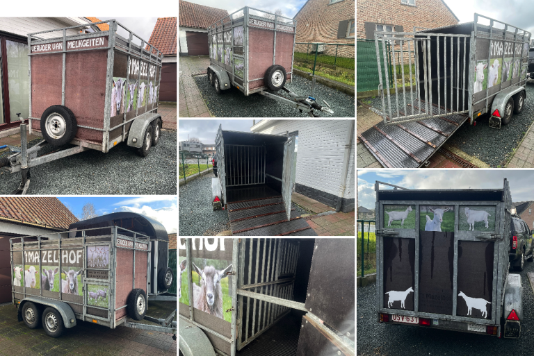 Aanhangwagen voor het vervoer van geiten of schapen